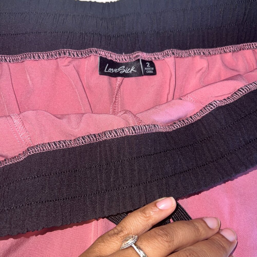 Mauve Color Block Bomber Jacket And Shorts - image 5